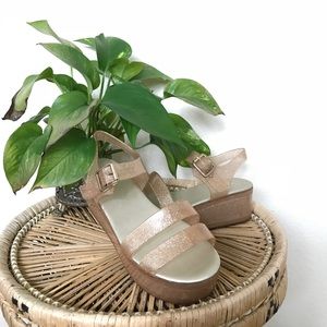 Sparkly wedges from Aldo in a blush/rose gold